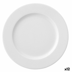 Flat Plate Ariane Prime White Ceramic Ø 21 cm (12 Units)