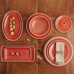 Piatto da pranzo Ariane Terra Rosso Ceramica Ø 18 cm (12 Unità)