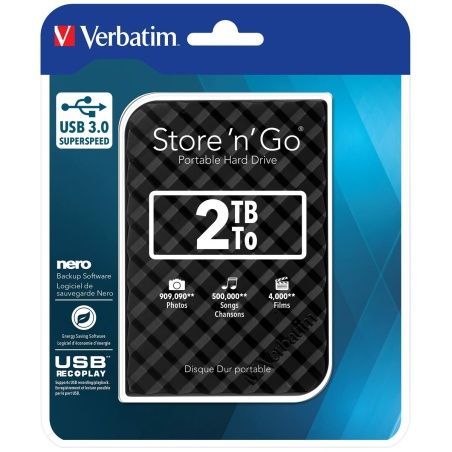Hard Disk Esterno Verbatim Store 'n' Go 2 TB SSD 2 TB HDD