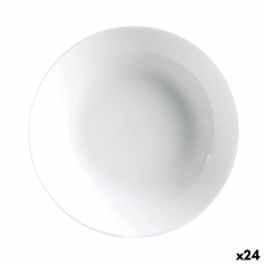 Piatto Fondo Luminarc Diwali 20 cm Bianco Vetro (24 Unità)