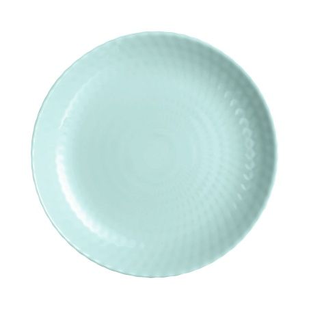 Flat plate Luminarc Pampille Turquoise Glass (25 cm) (24 Units)