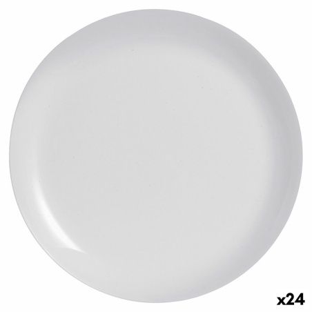 Flat plate Luminarc Diwali Grey Glass Tempered glass (Ø 27 cm) (24 Units)