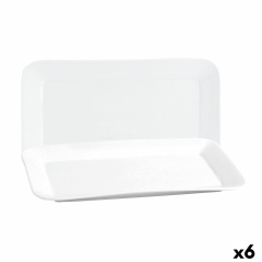 Teglia da Cucina Quid Basic Rettangolare Ceramica Bianco (35,8 x 21 cm) (6 Unità)