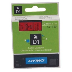 Laminated Tape for Labelling Machines Dymo D1 45017 12 mm LabelManager™ Red Black (5 Units)