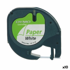 Nastro Laminato per Etichettatrici Dymo 91200 12 mm LetraTag® Bianco Nero (10 Unità)