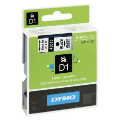 Nastro Laminato per Etichettatrici Dymo D1 43613 6 mm LabelManager™ Bianco Nero (5 Unità)