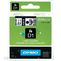 Laminated Tape for Labelling Machines Dymo D1 43610 6 mm LabelManager™ Black Transparent (5 Units)