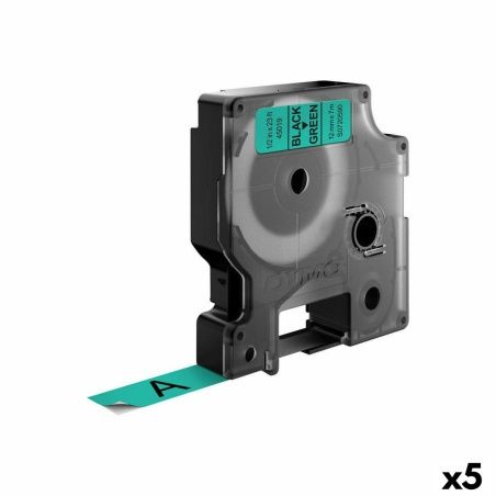 Nastro Laminato per Etichettatrici Dymo D1 45019 12 mm LabelManager™ Verde Nero (5 Unità)