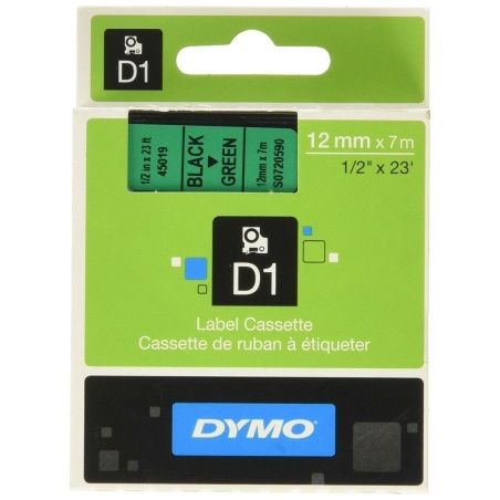 Laminated Tape for Labelling Machines Dymo D1 45019 12 mm LabelManager™ Green Black (5 Units)