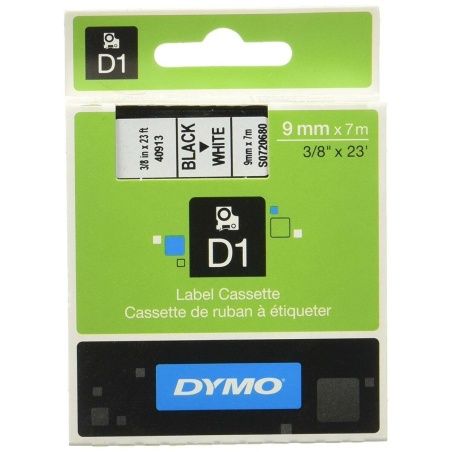 Laminated Tape for Labelling Machines Dymo D1 41913 9 mm LabelManager™ White Black (5 Units)