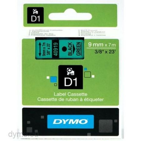 Laminated Tape for Labelling Machines Dymo D1 40919 9 mm LabelManager™ Black Green (5 Units)