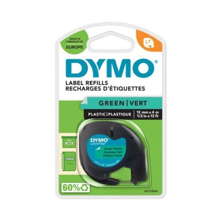 Laminated Tape for Labelling Machines Dymo 91204 12 mm LetraTag® Black Green (10 Units)
