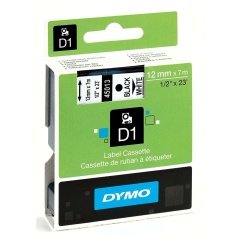 Laminated Tape for Labelling Machines Dymo D1 45013 12 mm LabelManager™ White Black (5 Units)
