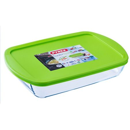 Rectangular Lunchbox with Lid Pyrex Cook & store Transparent Silicone Glass (4,5 L) (4 Units)
