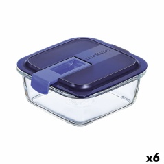Porta pranzo Ermetico Luminarc Easy Box Azzurro Vetro (760 ml) (6 Unità)
