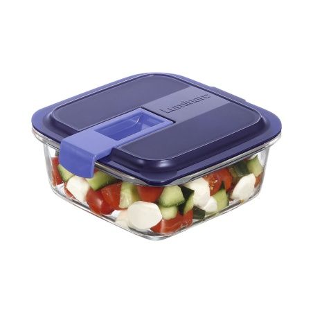 Porta pranzo Ermetico Luminarc Easy Box Azzurro Vetro (760 ml) (6 Unità)