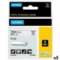 Nastro Laminato per Etichettatrici Rhino Dymo ID1-19 19 x 5,5 mm Nero Bianco Vinile Autoadesive (5 Unità)