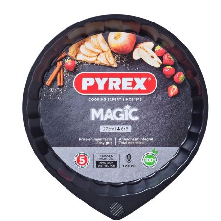 Oven Mould Pyrex Magic Circular Black Flat Ø 27 cm (6 Units)