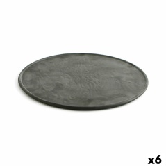 Underplate Quid Mineral Gres Ceramic Black Ø 33 cm (6 Units)