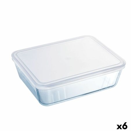 Rectangular Lunchbox with Lid Pyrex Cook & Freeze 22,5 x 17,5 x 6,5 cm 1,5 L Transparent Silicone Glass (6 Units)