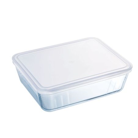 Rectangular Lunchbox with Lid Pyrex Cook & Freeze 22,5 x 17,5 x 6,5 cm 1,5 L Transparent Silicone Glass (6 Units)