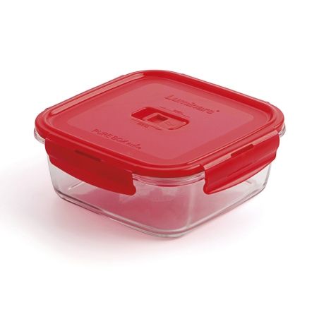 Porta pranzo Ermetico Luminarc Pure Box Rosso 1,22 L Vetro (6 Unità)