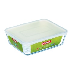 Rectangular Lunchbox with Lid Pyrex Cook & Freeze 25 x 20 cm Transparent Silicone Glass 2,6 L (6 Units)