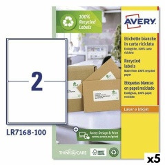 Printer Labels Avery LR7168 White 100 Sheets 199,6 x 143,5 mm (5 Units)