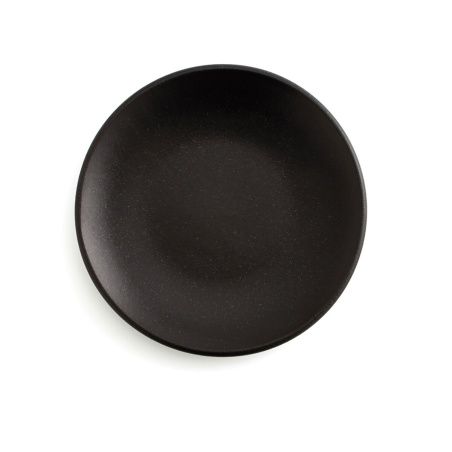 Flat plate Anaflor Vulcano Meat Baked clay Black 25 cm (8 Units)