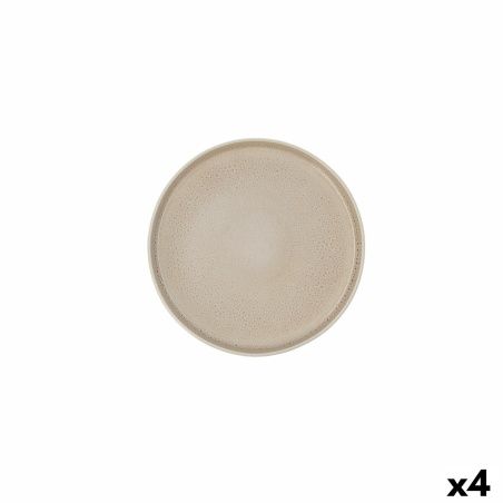 Piatto da pranzo Ariane Porous Beige Ceramica Ø 21 cm (4 Unità)