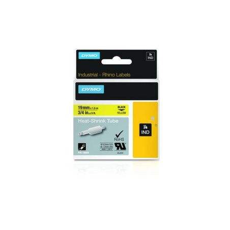 Laminated Tape for Labelling Machines Dymo 19 mm x 1,5 m Black Yellow (5 Units)