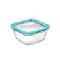 Square Lunch Box with Lid Bormioli Rocco Frigoverre Future Transparent Glass 420 ml (12 Units)