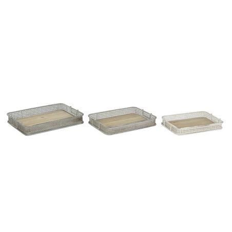 Set of trays DKD Home Decor 53 x 38 x 8 cm Metal Multicolour (3 Units)