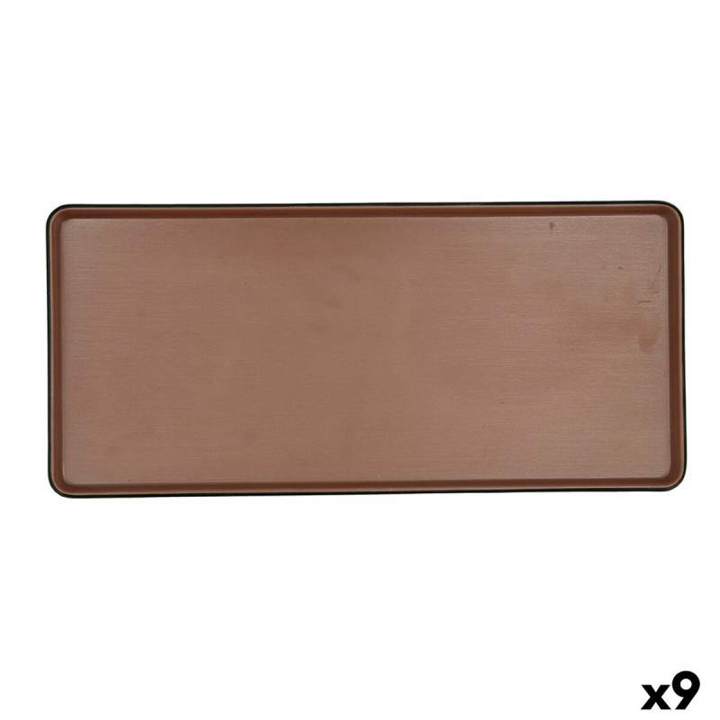 Vassoio per aperitivi Bidasoa Gio Marrone Plastica 31,5 x 14,5 cm (9 Unità)