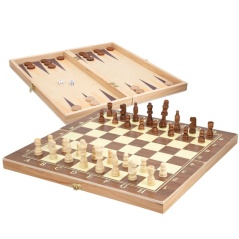 Chess and Checkers Board Colorbaby Backgammon Wood (4 Units)