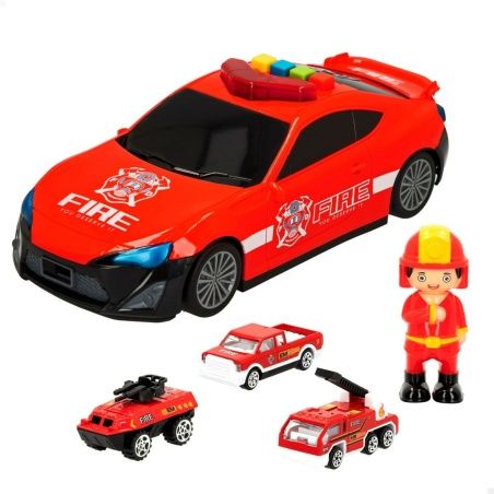 Vehicle Playset Speed & Go 30 x 9,5 x 13 cm Fireman Light Sound 4 Units