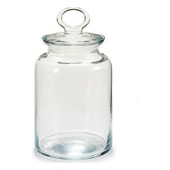 Jar Kitchen 11,5 x 17,5 x 11,5 cm Transparent Silicone Glass 1 L (8 Units)