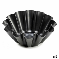 Flan Mould 23 x 8,2 x 23 cm Steel Dark grey (12 Units)