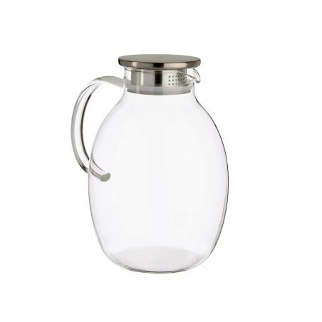 Jar with Lid and Dosage Dispenser Transparent Stainless steel 2,5 L (6 Units)