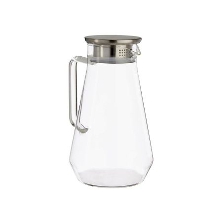 Jar with Lid and Dosage Dispenser Transparent Stainless steel 1,5 L (6 Units)
