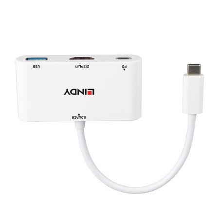 Hub USB LINDY 43340 Bianco