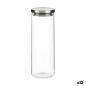 Jar Hermetically sealed Silver Metal polypropylene 1,7 L 10,2 x 28 x 10,2 cm (12 Units)