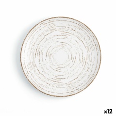 Piatto da pranzo Ariane Tornado White Bicolore Ceramica Ø 21 cm (12 Unità)