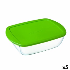 Rectangular Lunchbox with Lid Pyrex Cook&store Px Green 2,5 L 28 x 20 x 8 cm Glass Silicone (5 Units)
