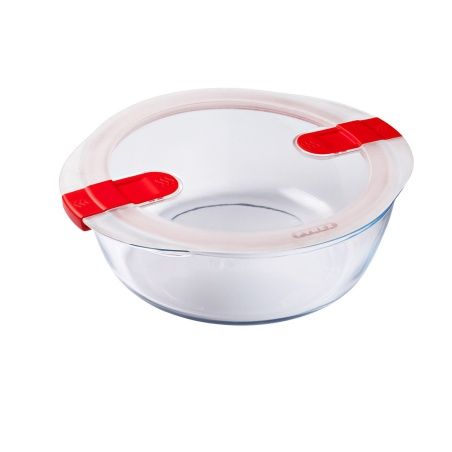 Hermetic Lunch Box Pyrex Cook&heat 26 x 23 x 8 cm 2,3 L Red Glass (6 Units)
