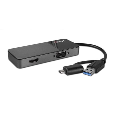 Hub USB LINDY 43354 Nero