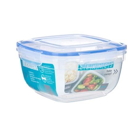 Porta pranzo Ermetico Quadrato Trasparente Plastica 2,4 L 20 x 11 x 20 cm (12 Unità)