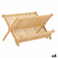 Draining Rack for Kitchen Sink Brown Bamboo (6 Units)