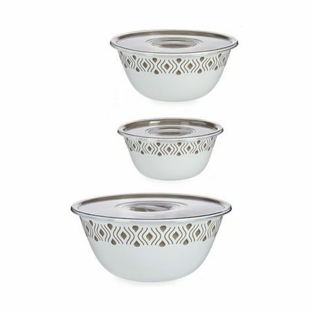 Set of bowls Stefanplast Tosca With lid Beige Plastic (4 Units)
