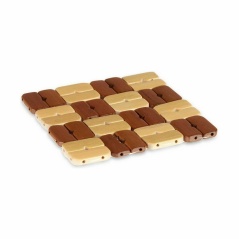 Table Mat Set Squared Bamboo Brown 13 x 2 x 13 cm (24 Units)